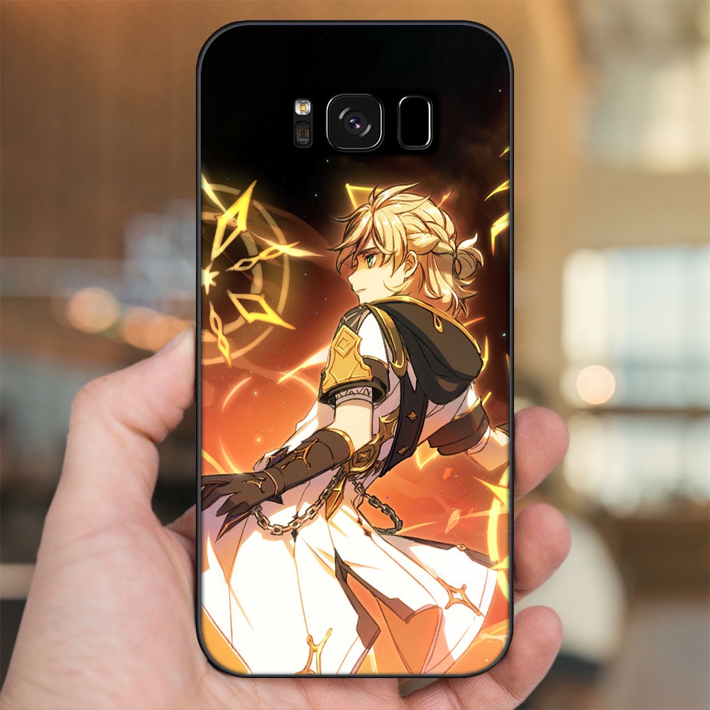 Ốp lưng Samsung S8, S8 Plus viền đen in hình Albedo Genshin Impact