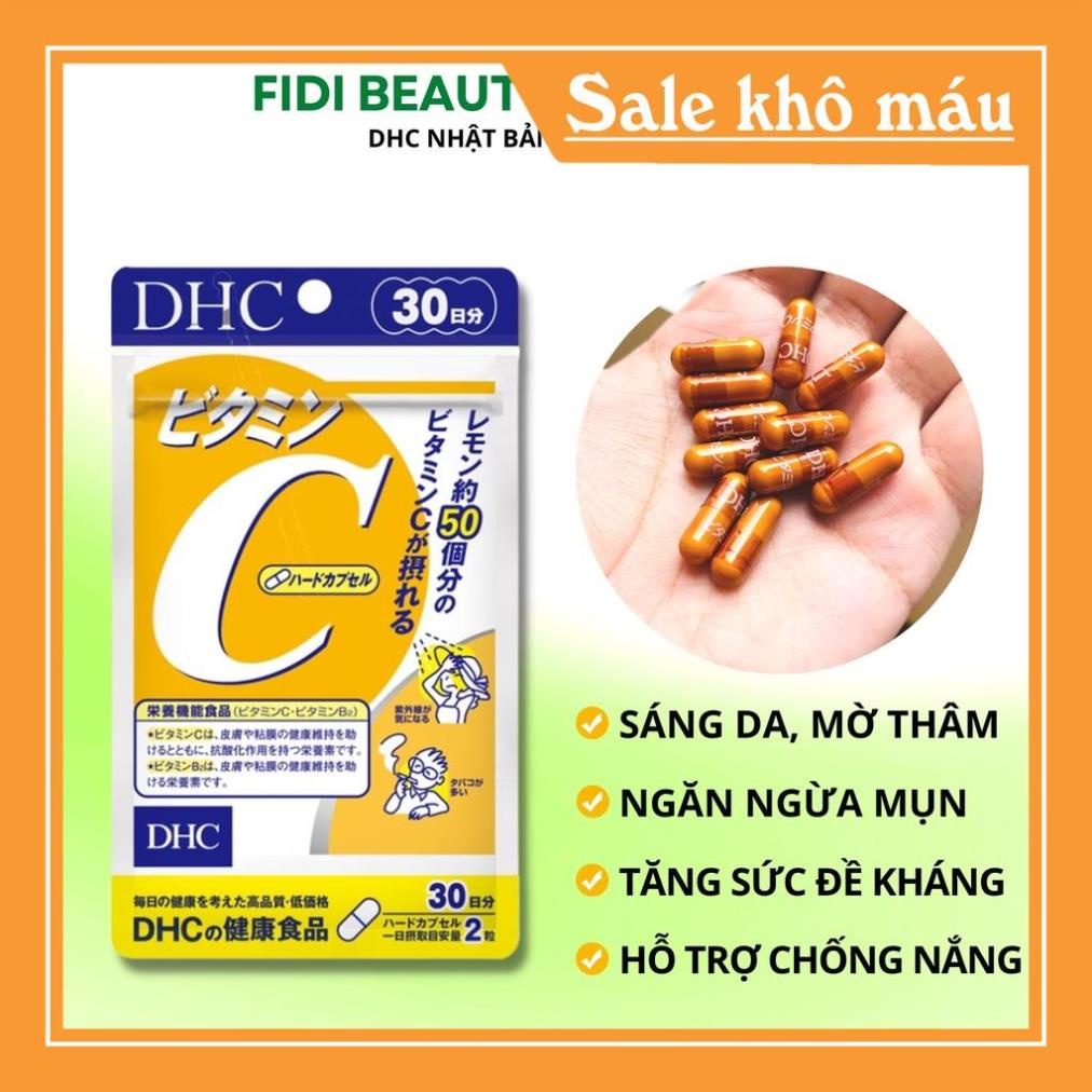 Viên uống DHC Vitamin C Nhật Bản Giúp Sáng Da Mờ Thâm Nội Địa Nhật 30 90