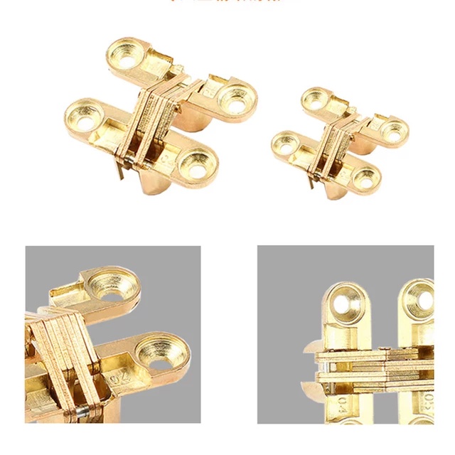 COM BO 2 CÁI BẢN LỀ CHỮ THÂP ZH MÀU VÀNG /BẢN LỀ CỬA TỦ