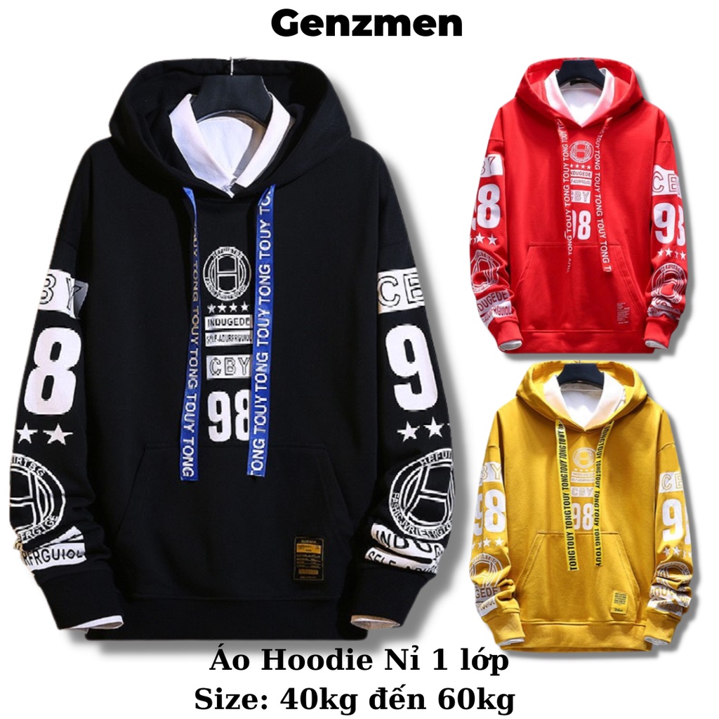 Áo hoodie nam nữ, áo khoác nam  vải nỉ dày đẹp cá tính thời trang size từ 40 đến 60kg