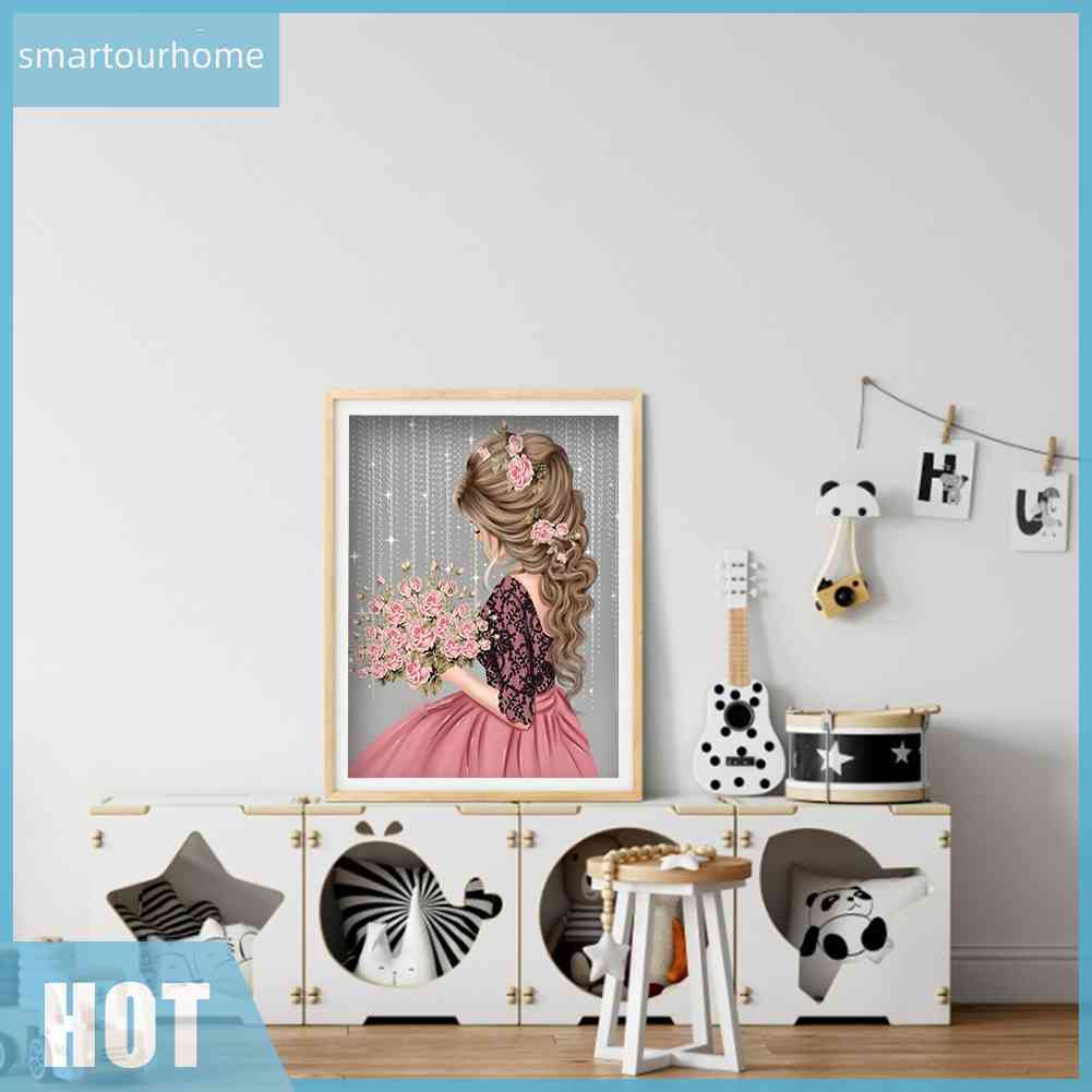 Tranh Đính Đá Treo Tường Hình Cô Gái Mới