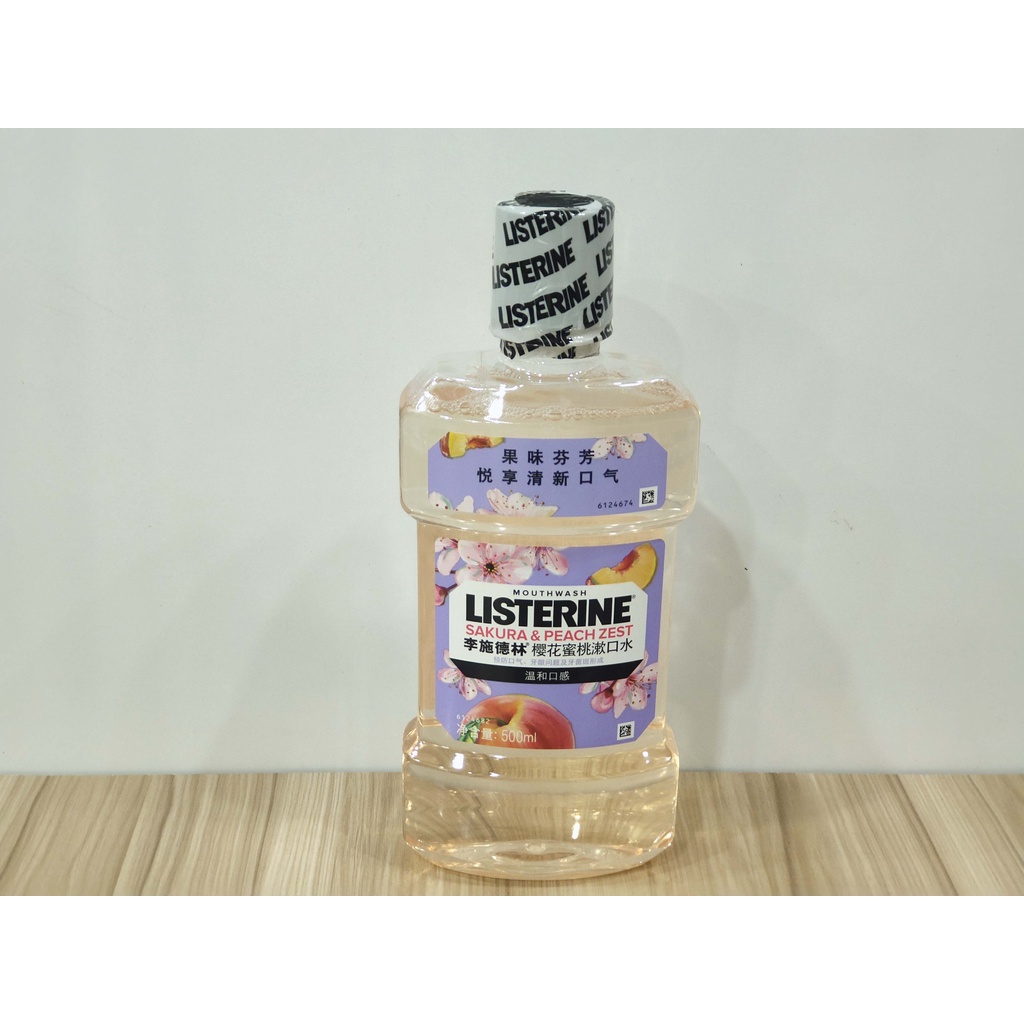 NƯỚC SÚC MIỆNG LISTERINE MÙI ĐÀO SAKURA & PEACH 500ML NGỪA SÂU RĂNG HIỆU QUẢ HƠI THỞ THƠM