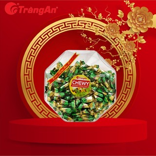 Kẹo Chewy hương cốm 300g, hộp tròn hoa, thương hiệu Tràng An