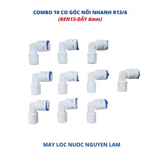 Combo 2 Cút Nối Nhanh Máy Lọc Nước RO (Ren 13 - Dây 6mm) - (Kết Nối Vào 3 Cốc Lọc Nước)