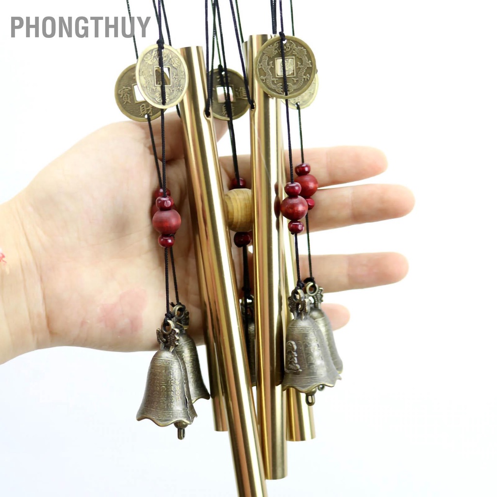 PhongThuy Chuông Gỗ Kim Loại Gió Treo Tường Trang Trí Nhà Mặt Dây Cho Cửa Ban Công