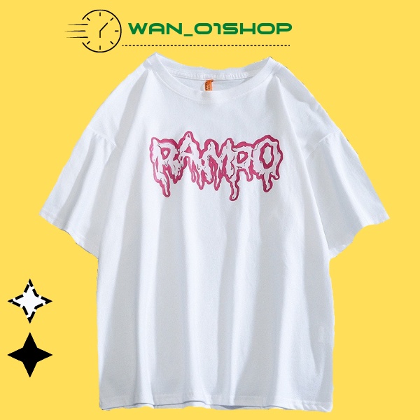 COMBO 8 khẩu trang vải poli dùng cho Áo thun tay lỡ RAMBO Unisex nam nữ - Phông Oversize form rộng màu TRẮNG