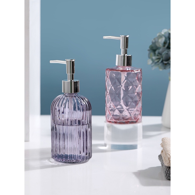 Bình đựng nước rửa tay, dầu gội, sữa tắm bằng thủy tinh 350ml
