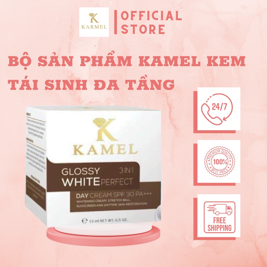 Bộ Sản Phẩm Kamel Kem Tái Sinh Đa Tầng, Kem Dưỡng Trắng Da Ngày Đêm