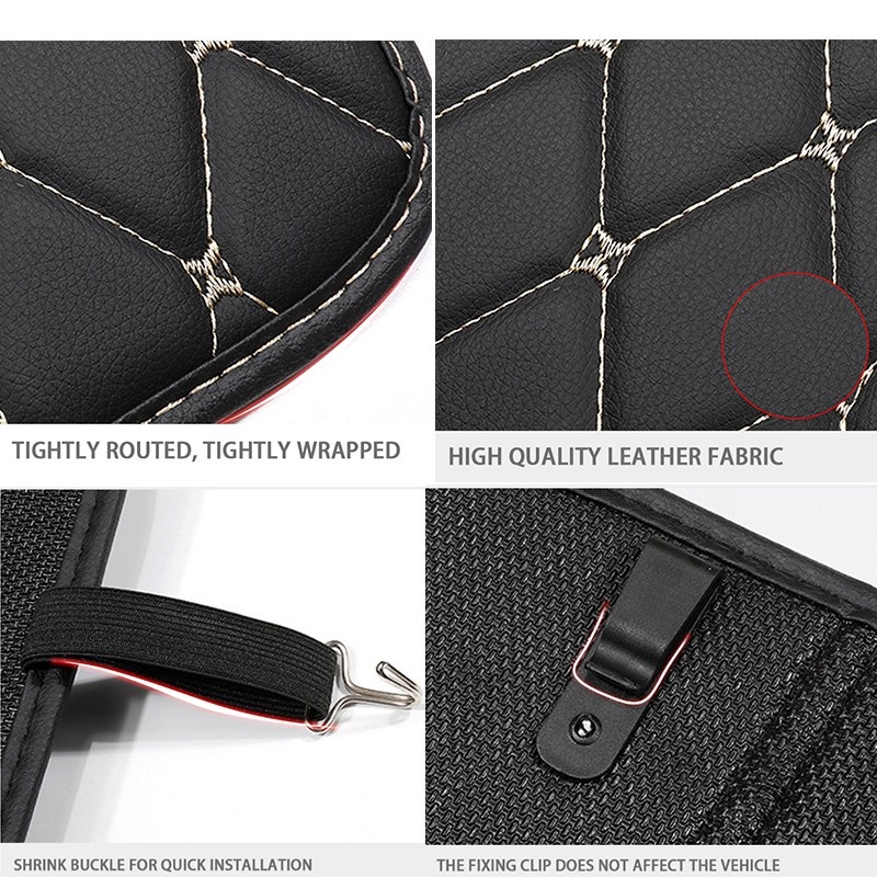 [82x43 cm] Miếng Da Đệm Sau Ghế Xe Ô Tô Chống Trầy Xước Ghế Thiết Kế Kiêm Túi Đựng Đồ Tiện Lợi