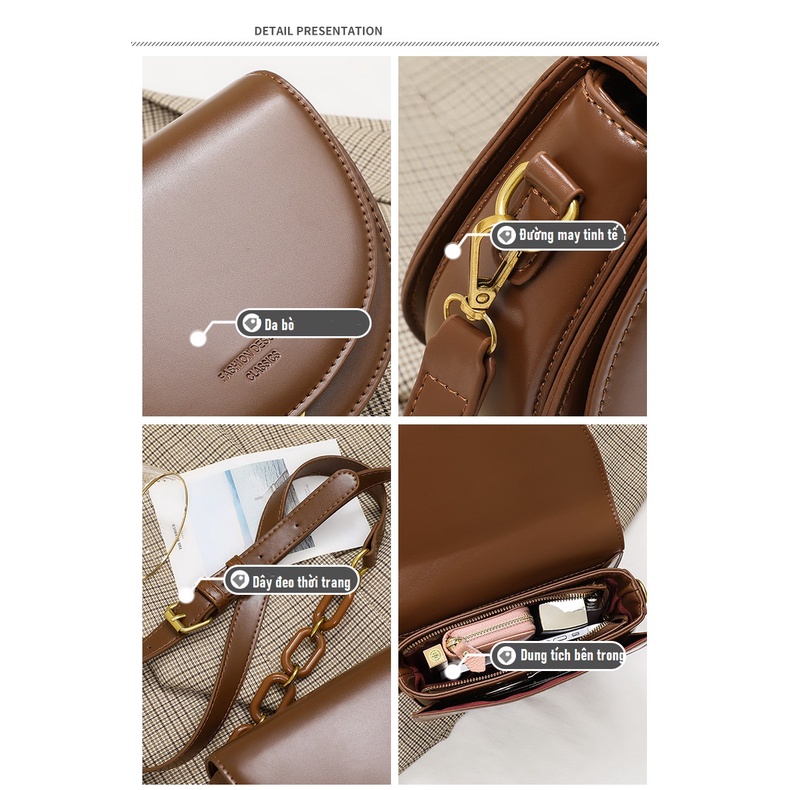 Túi đeo chéo nữ form nửa hình tròn - Saddle Bag