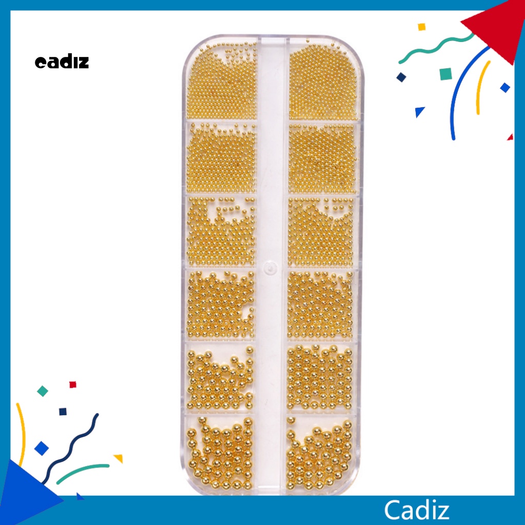 1 Hộp Phụ Kiện Trang Trí Móng Tay Bằng Thép Bóng Tròn Nhiều Kích Cỡ Cho Nữ