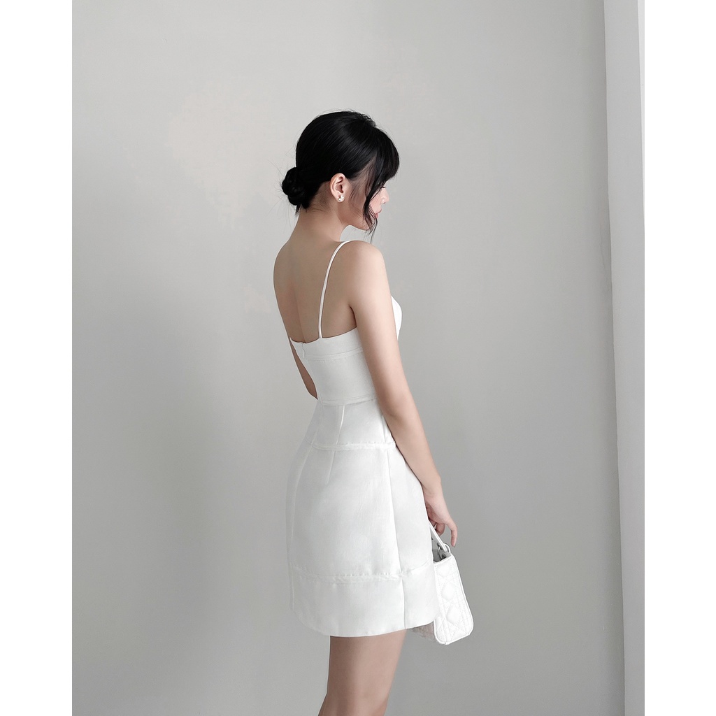 Đầm dây đính nơ chỉ nổi , Peace House Clothing