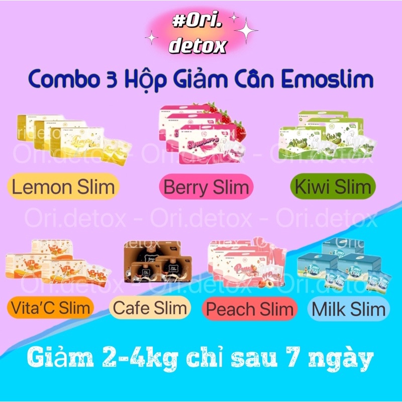 COMBO 3 HỘP DETOX GIẢM CÂN VỊ TRÁI CÂY TẶNG KÈM QUÀ giam can detox