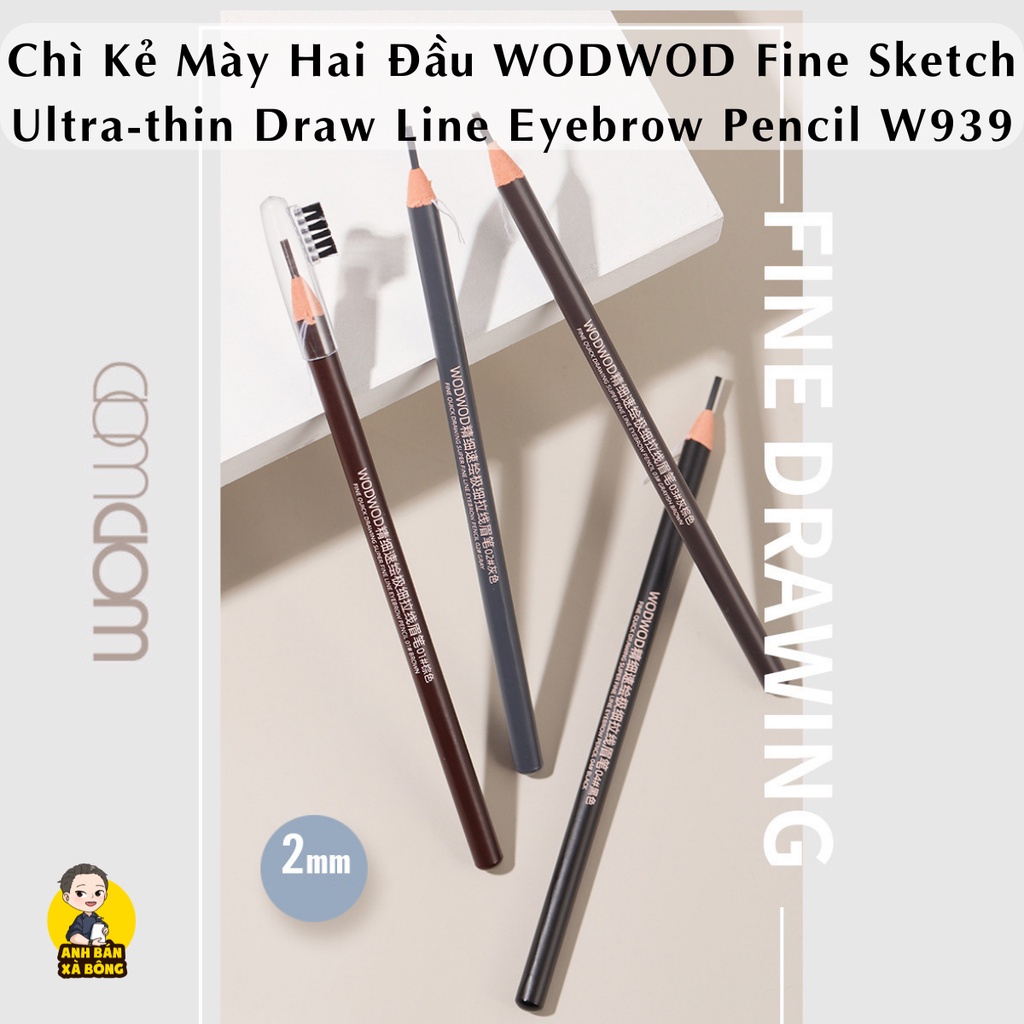 Chì xé Kẻ chân Mày Hai Đầu WODWOD Fine Sketch Ultra-thin Draw Line Eyebrow Pencil W939