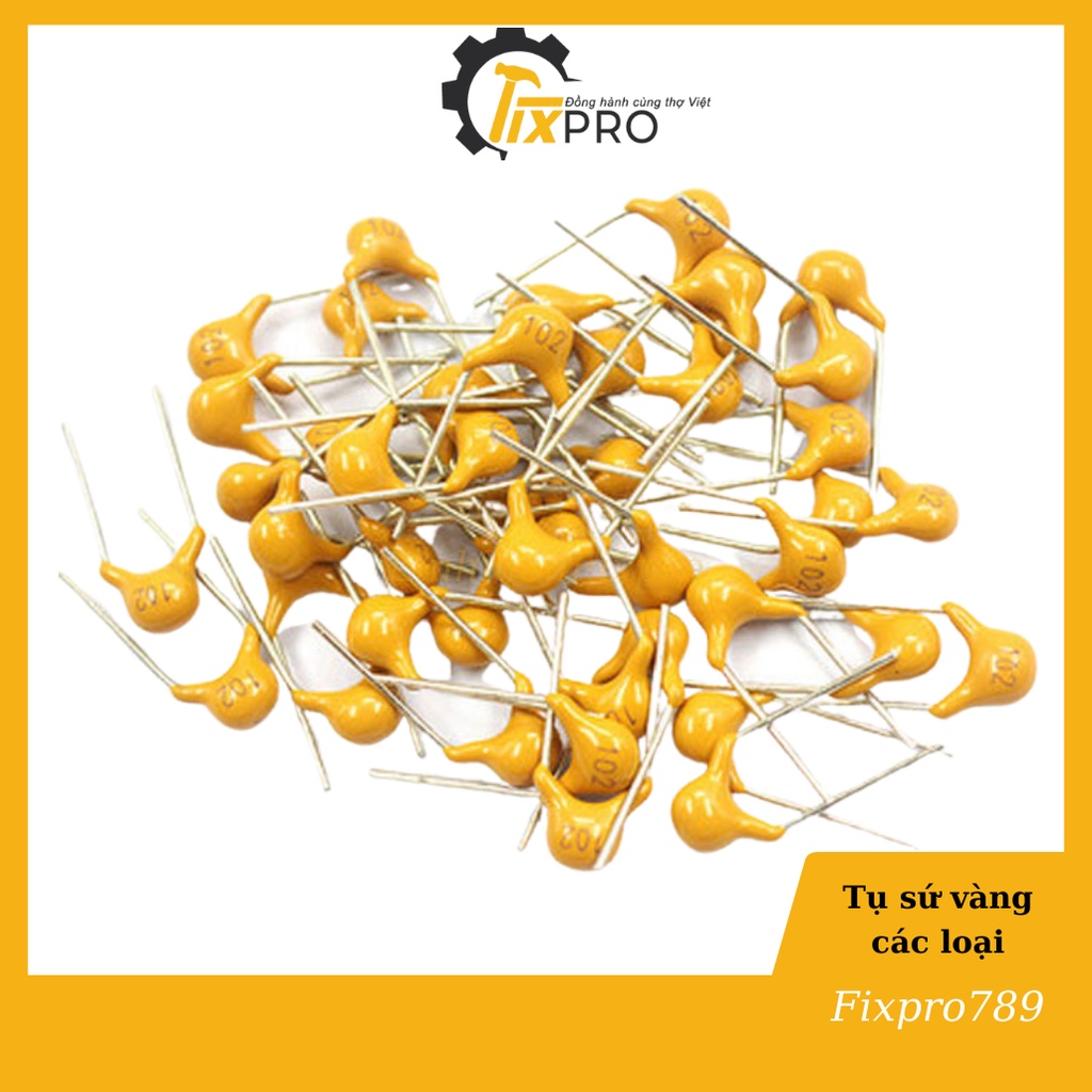 Tụ sứ vàng 50V 105 1uF 5.08mm chất lượng tốt (Túi 10c)