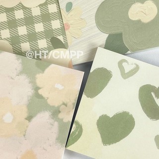 Zanmo tệp 50 tờ giấy note ghi chú hoa xanh vintage
