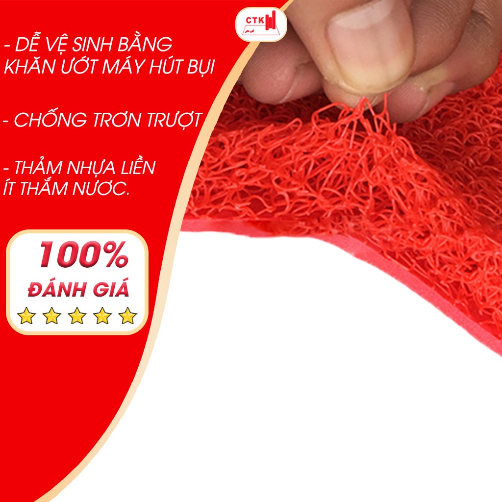 Thảm nhựa trải sàn chống trơn, thảm lót sàn nhà dạng cuộn sợi mì đủ màu 120x 50cm