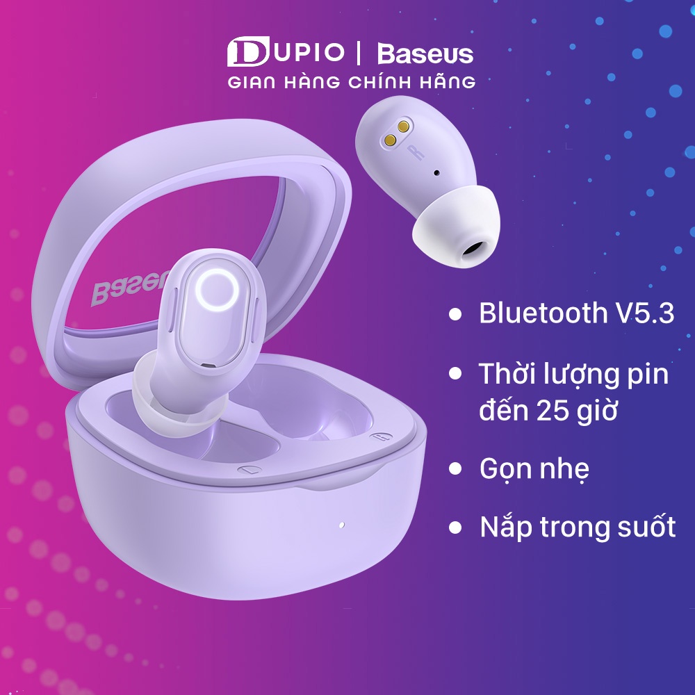 Tai nghe không dây DUPIO Baseus TN11 bluetooth V53 nhét tai điều khiển cảm ứng loại bỏ tiếng ồn nhỏ gọn