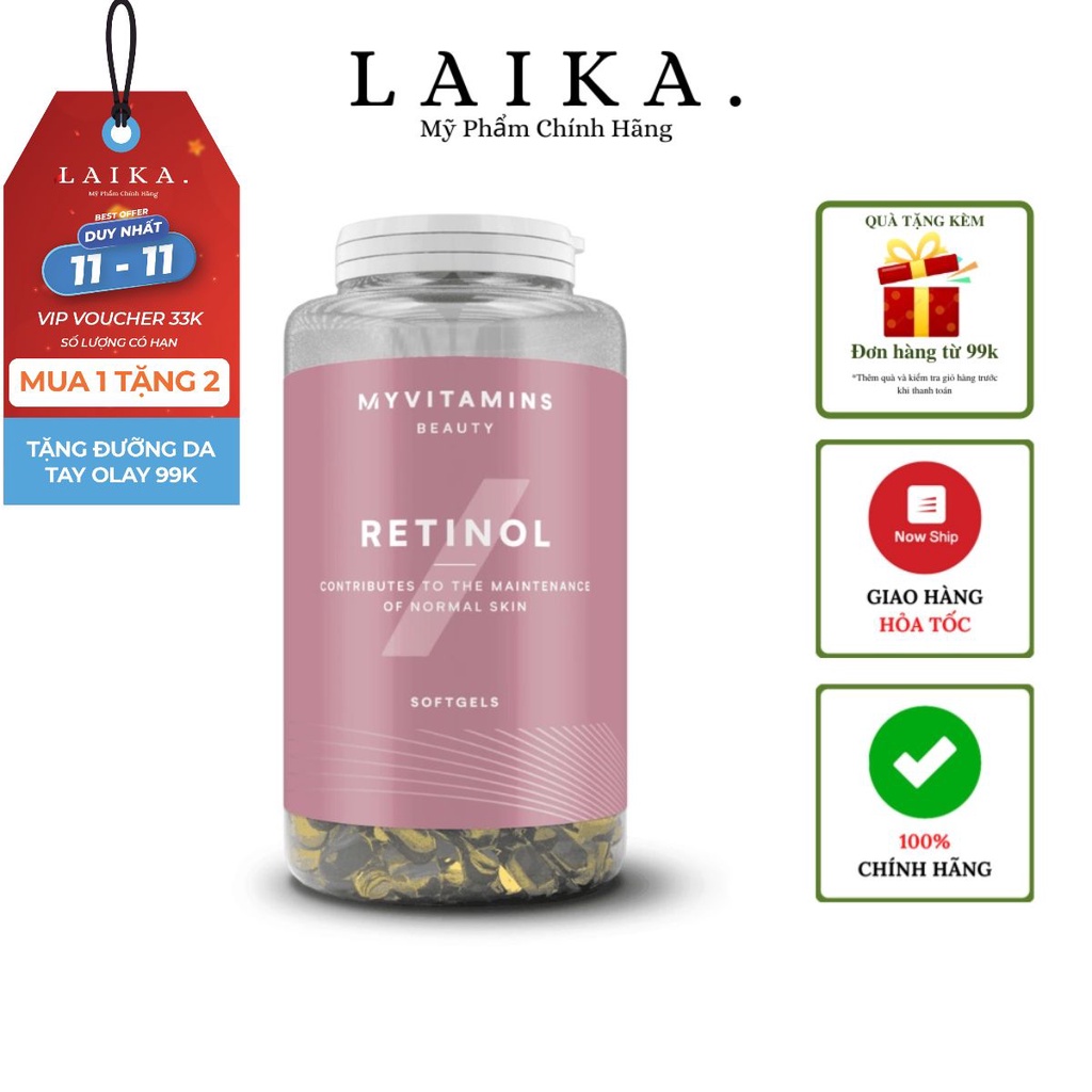 Viên uống Retinol My Vitamins 30 viên 90 viên