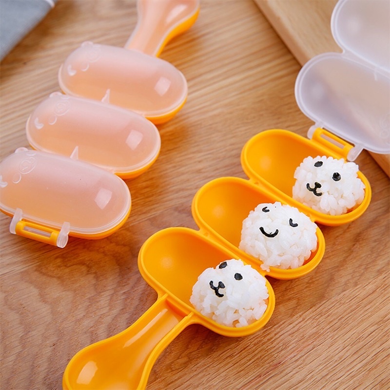 Bộ khuôn lắc cơm kèm vá xúc, dụng cụ ép tạo cơm nắm Bento hình tròn cho bé ăn dặm babibu_shopmebe