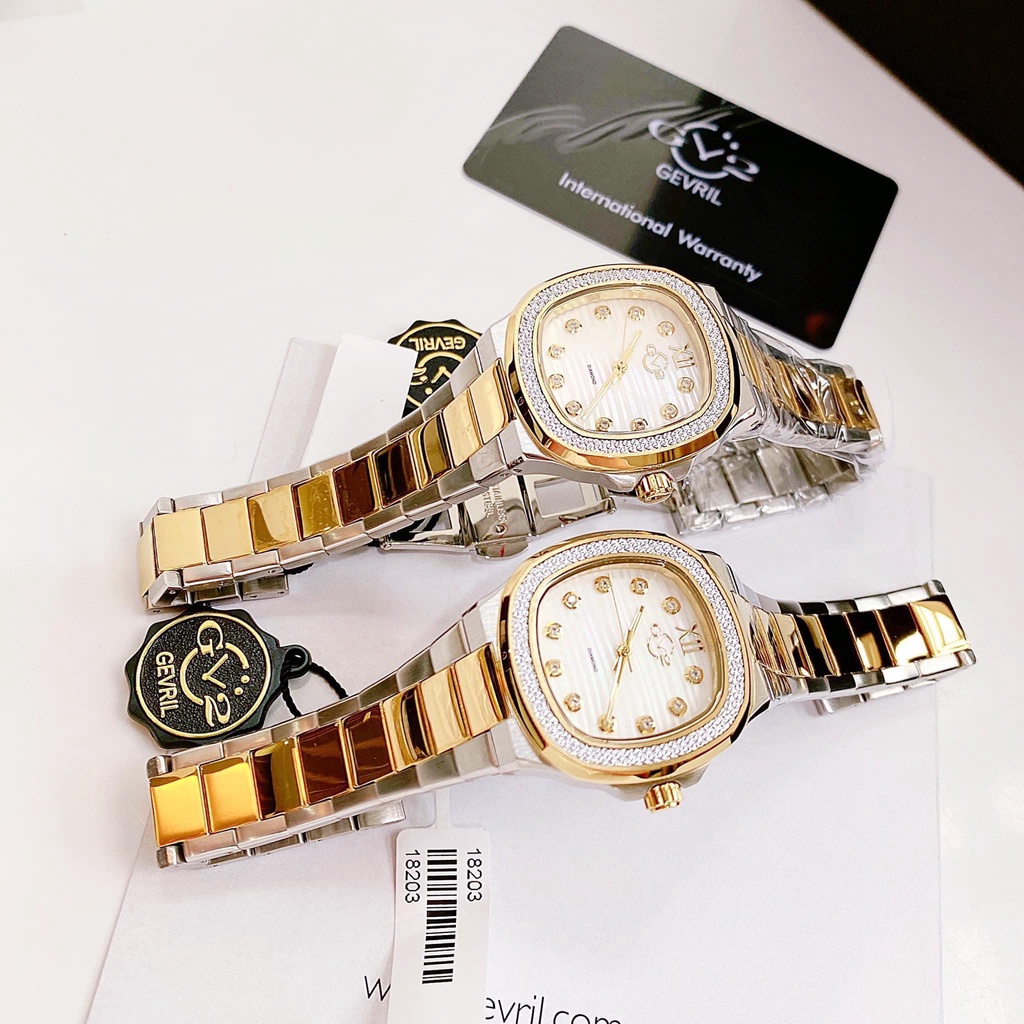 Đồng hồ nữ dây thép GV2 By Gevril Potente Diamond 18203