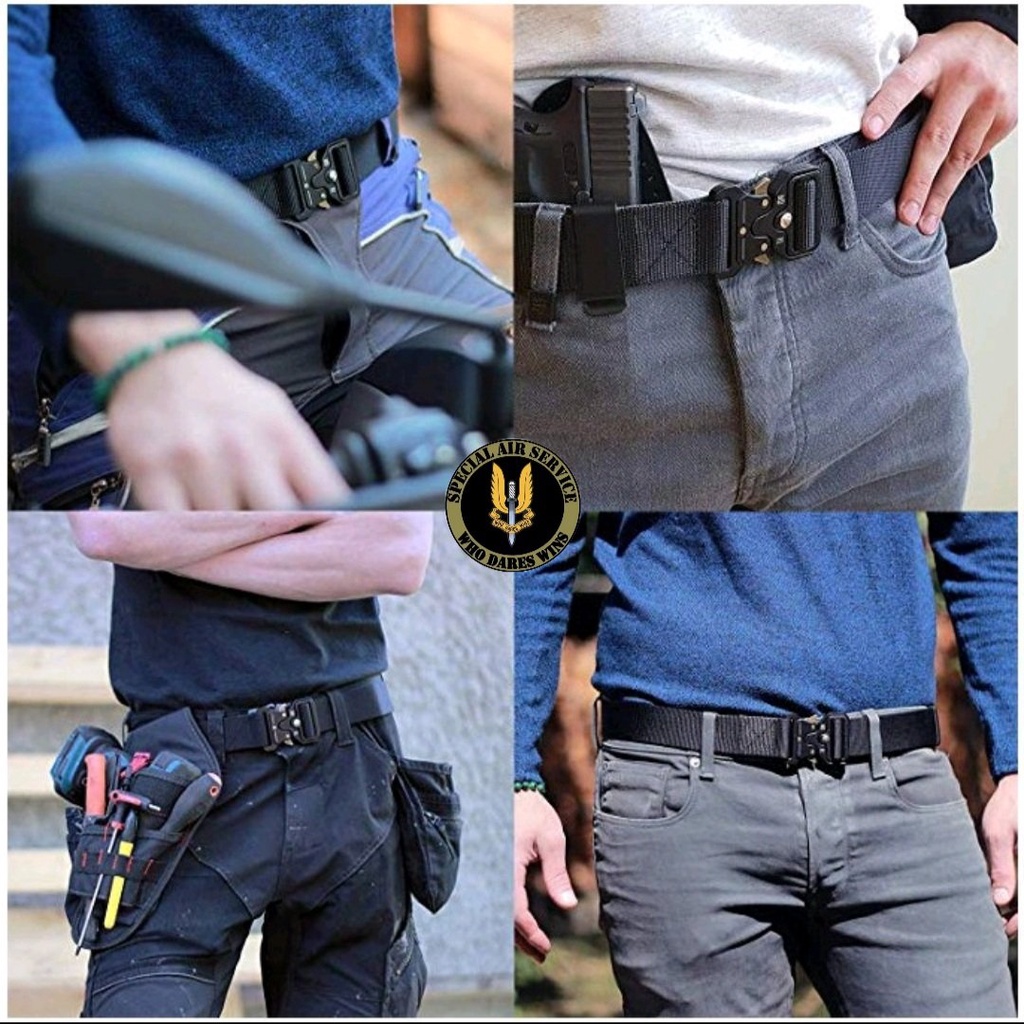 Thắt Lưng Chiến Thuật, Dây Nịt Nam Mặt Khóa Bấm Kim Loại