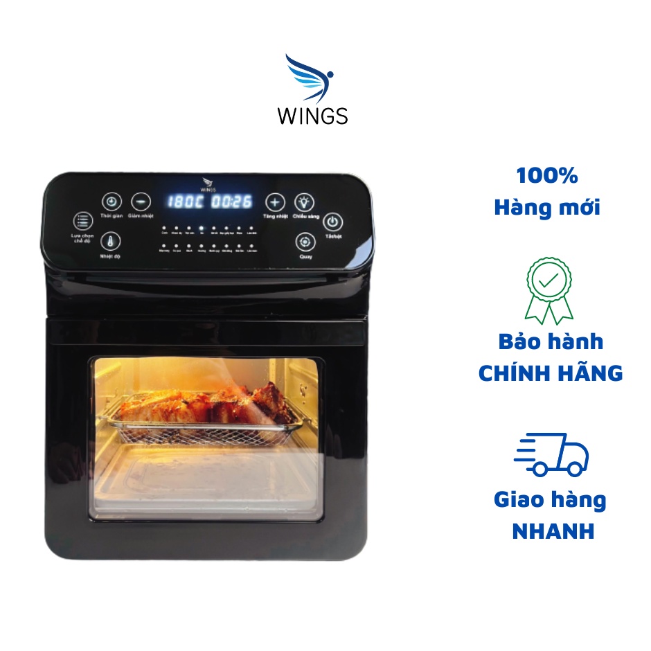 Nồi Chiên Không Dầu WINGS Chính Hãng Dung Tích 15L Tặng Kèm 6 Phụ Kiện - Bảo Hành 1 Năm