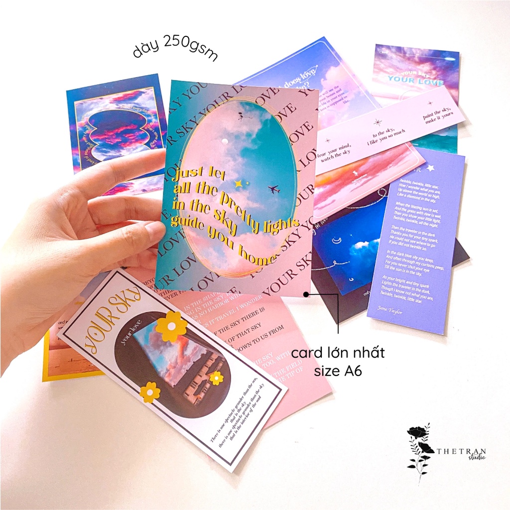 Bộ 25 postcard poster ảnh sticker nghệ thuật A6 decor phòng dán tường sổ tay/ sky deco kit / thetranstudio