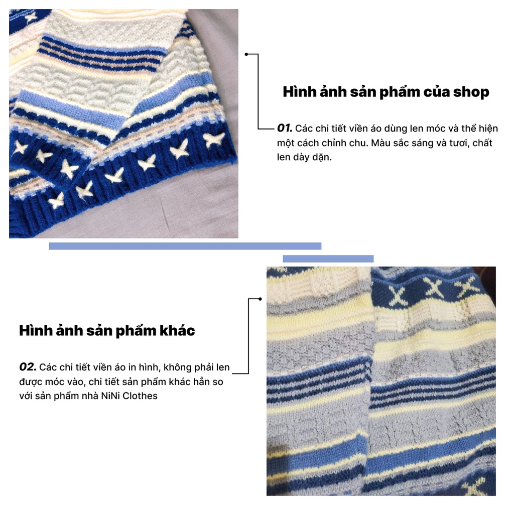 Áo khoác cardigan len nữ from rộng hoạ tiết Boho dễ thương chất len dày mềm mịn không chảy kiểu dáng Hàn Quốc Freesize | BigBuy360 - bigbuy360.vn