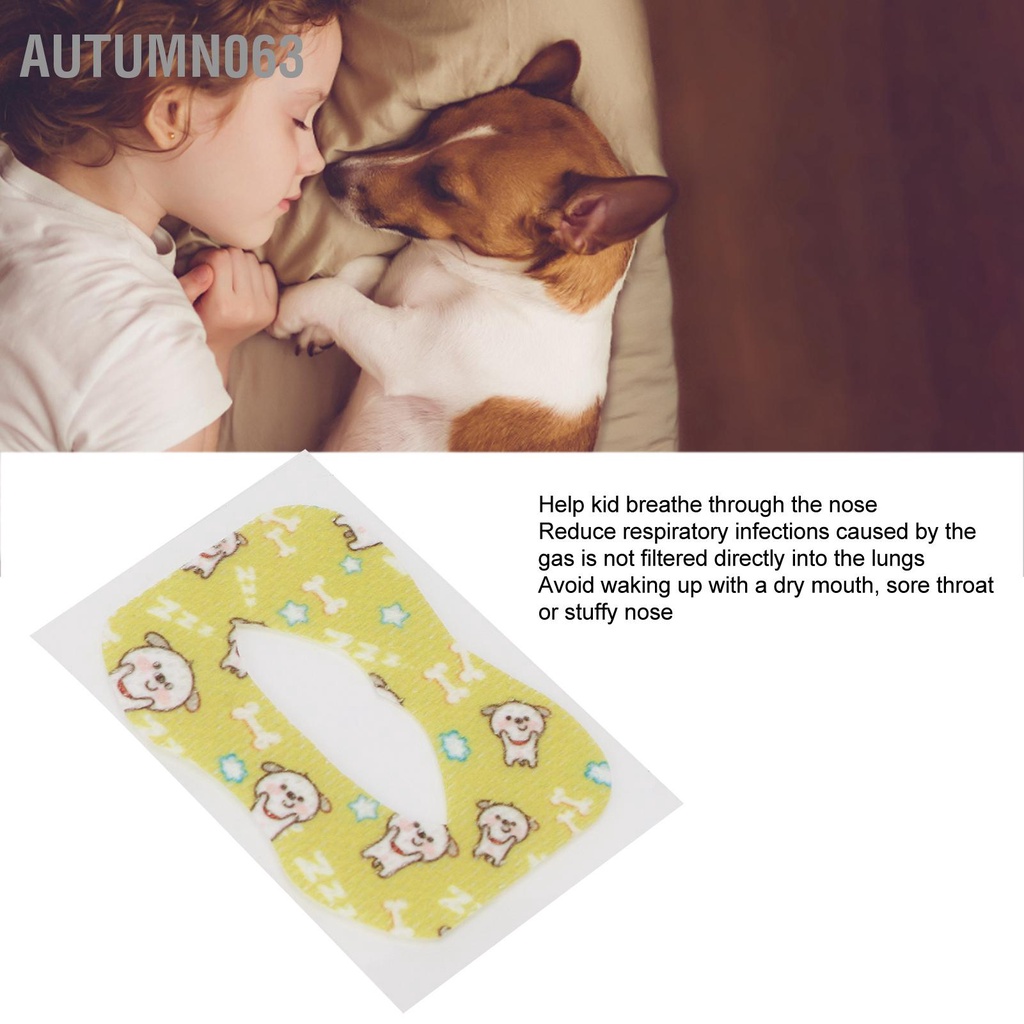 Autumn063 40 miếng băng dán miệng cho trẻ em khi ngủ Thở êm ái giảm ngáy Miếng bằng bông mềm