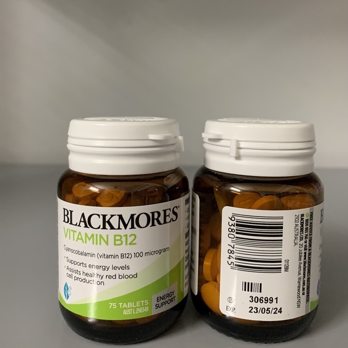 [Hàng chuẩn Úc] Blackmores Viên Uống Bổ Sung Vitamin B12 100mcg hỗ trợ máu hồng cầu TĂNG NĂNG LƯỢNG