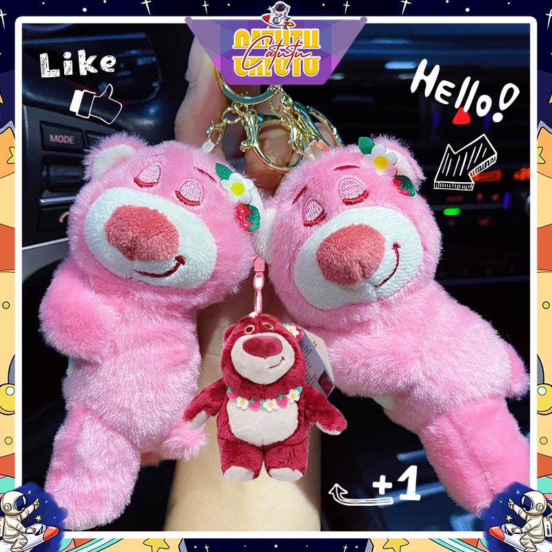 Móc Khóa Gấu Dâu Lotso Bear Disney Hot Trend Móc Khóa Hoạt hình Gấu Bông Cute Dễ Thương Đôi Cặp Ô tô treo Ba lô CATUTU