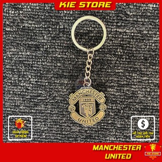 Móc chìa khóa kim loại mạ ĐỒNG in nổi 2 mặt CLB Manchester United / Phụ kiện móc khóa MU kim loại