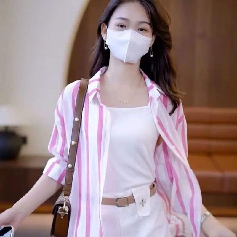 Sét 3 món sơ mi kẻ hồng TC6