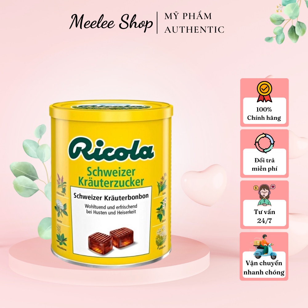 Kẹo Ngậm Ho Ricola Đức - Kẹo Ngậm Thảo Mộc Giảm Ho Dịu Họng (75gr/250g)