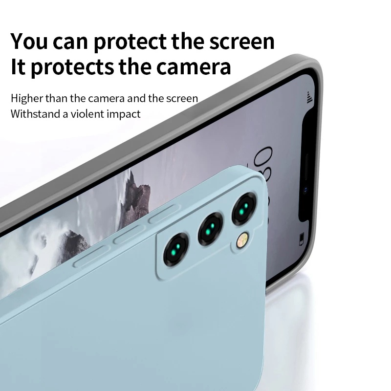 Ốp Điện Thoại Silicon Dẻo Siêu Mỏng Dáng Vuông Cho Samsung Galaxy S22 Ultra S21 Plus S20 FE Note 10 Pro 20 Ultra