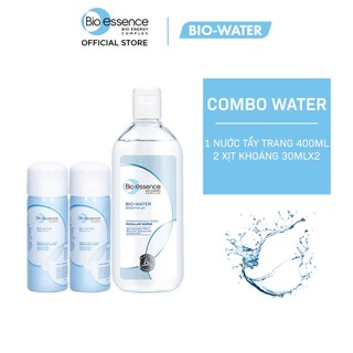 Bộ Nước tẩy trang ẩm mượt Bio-Essence (BioWaterMicellarWater400ml+2 Nước khoáng BioWater EnergizingWater 30ml/chai)