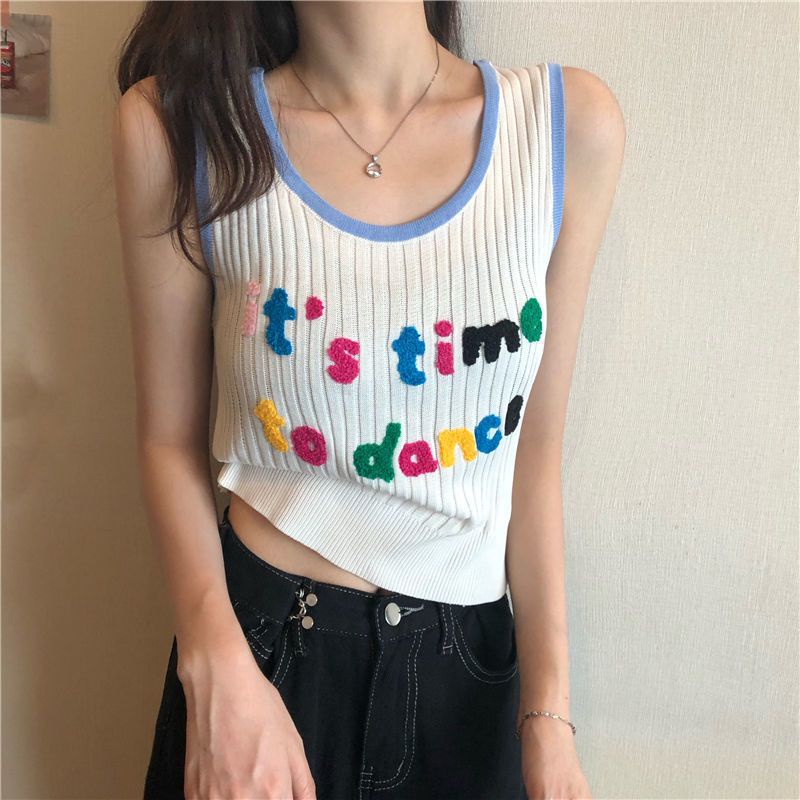 Áo Dệt Kim Hai Dây Thêu Họa Tiết Thời Trang Mùa Hè 2022