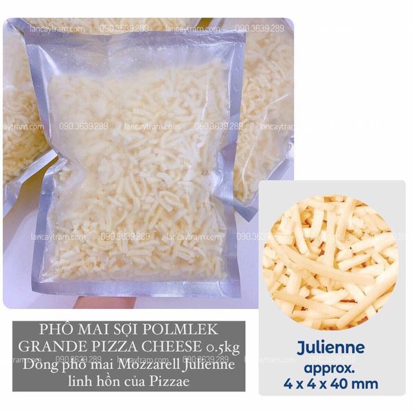 Phô Mai Sợi Polmlek Grande Pizza Cheese 0.5kg