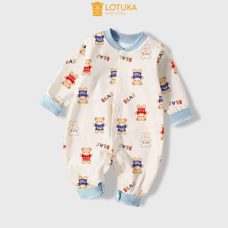 Bodysuit Dài Tay Cotton 100% Xịn Mịn, Bộ Liền Thân Thu Đông Cho Bé 3-12kg