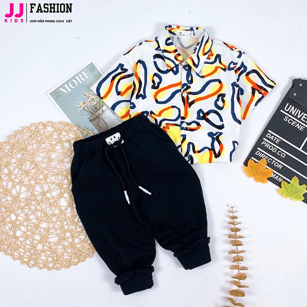 Bộ áo sơ mi bé trai mặc đi chơi, đi tiệc phong cách hàn quốc dễ thương - JJ Kids