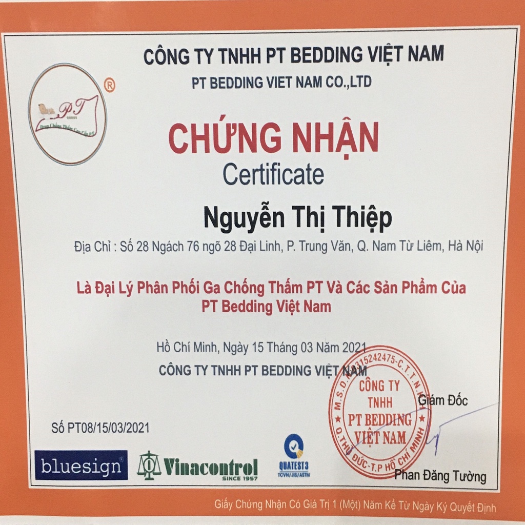 Bộ ga chống thấm PT chính hãng kèm vỏ gối, chất liệu thun lụa Organic cao cấp bé tè lau là sạch (Mẫu ABC Kem)