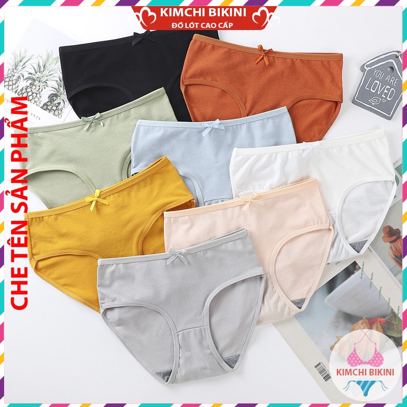 Quần lót nữ vải cotton mềm kháng khuẩn đính nơ điệu đà KIMCHIBIKINI Quần nót nữ dễ thương QL073