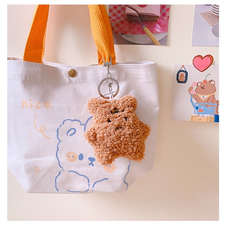 Móc Khóa Hình Gấu Nhồi Bông Dễ Thương Sáng Tạo