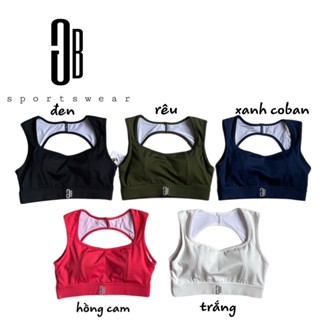  áo bra thể thao nữ cut ngực hở lưng tập gym yoga aerobic có sẵn mút nâng ngực 
