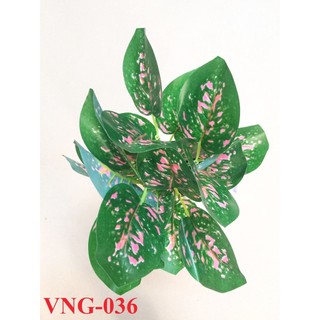 Cây giả - Cây môn đốm giả trang trí tường cây, nhà cửa, cao 30cm, 5 nhánh lá - VNG-0036 (chưa bao gồm chậu)