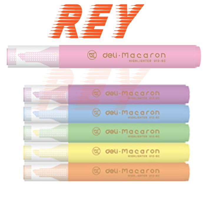Hộp 6 bút dạ quang highlighter gồm 6 màu macaron Miyou Deli U12-6C
