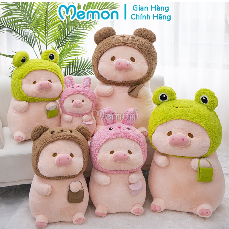 Gấu Bông Heo LuLu Ngồi Mũ Xù Cao Cấp Memon