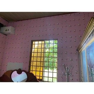 [Combo 20 tấm] Xốp dán tường hellokitty hồng 70x40cm dày 4mm có keo sẵn cách âm cách nhiệt