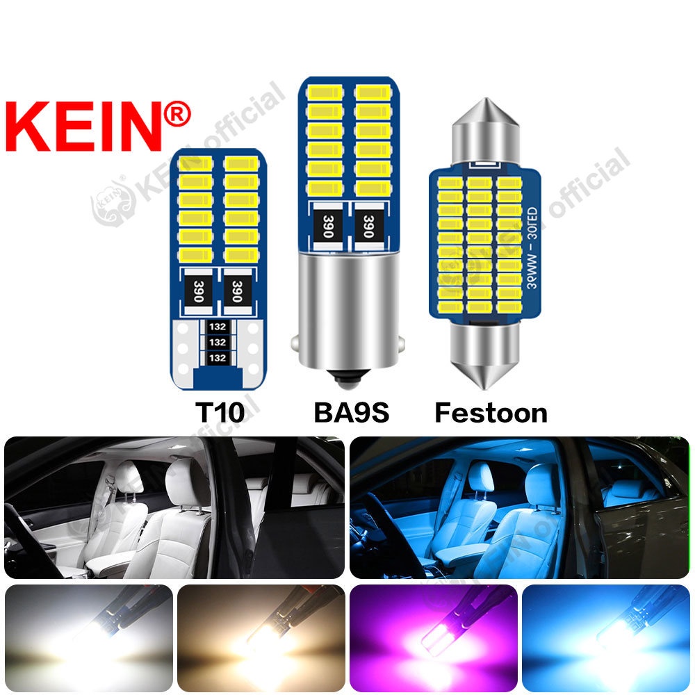 Đèn LED T10 W5W 3014 31mm 36mm 39mm 41mm ánh sáng nhiều màu cao cấp cho xe hơi 24SMD 4014 36SMD